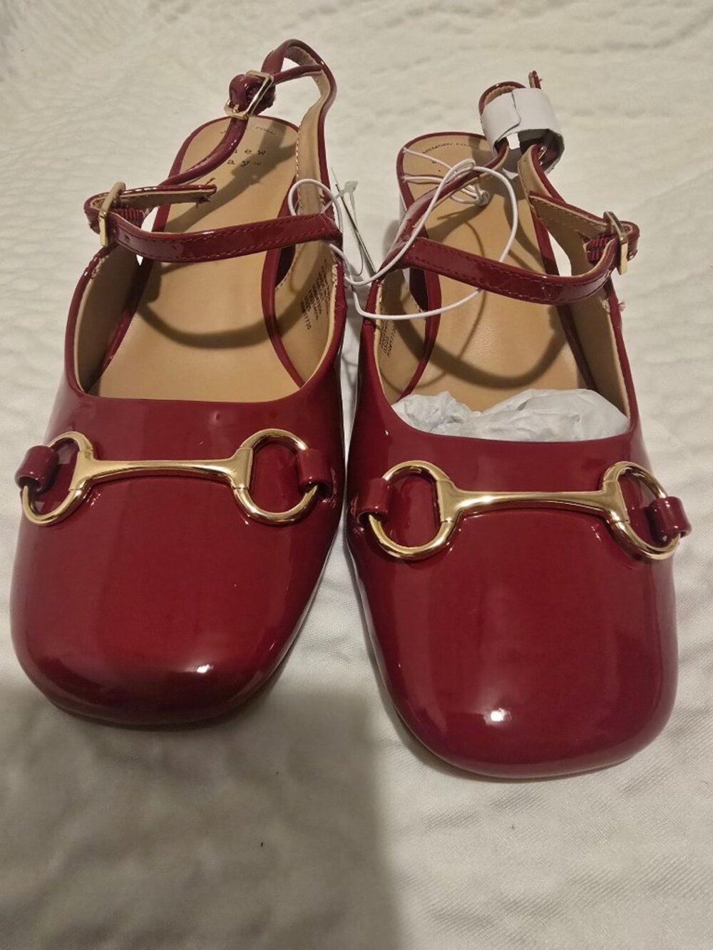 Women's Lucky Square Toe Mary Jane Heel with Memory Foam Insole - a New Day Red - Picture 2 of 8